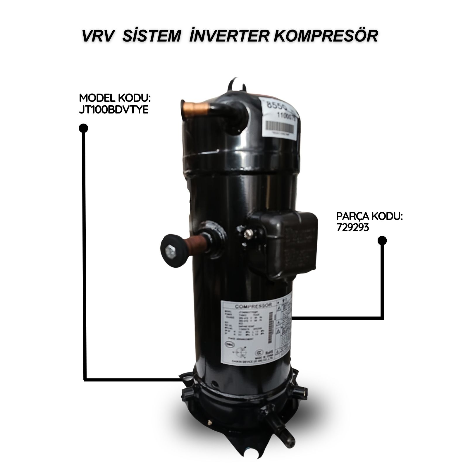 Daikin VRV Sistem İnverter Kompresör JT100BDVTYE